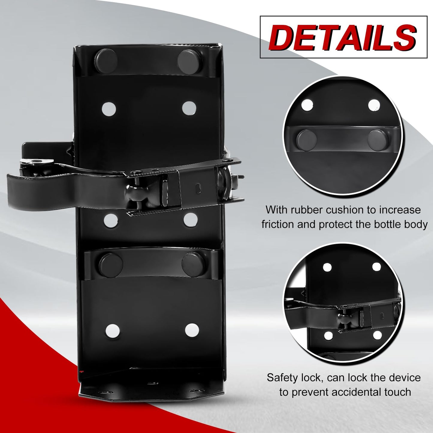 Zonon Heavy Duty Fire Extinguisher Mount Bracket Metal Fire Extinguisher Holder Wall Mount for Home Car Truck, Mini, Small, and Medium Sized(Fe-5,Black,1 Pcs)