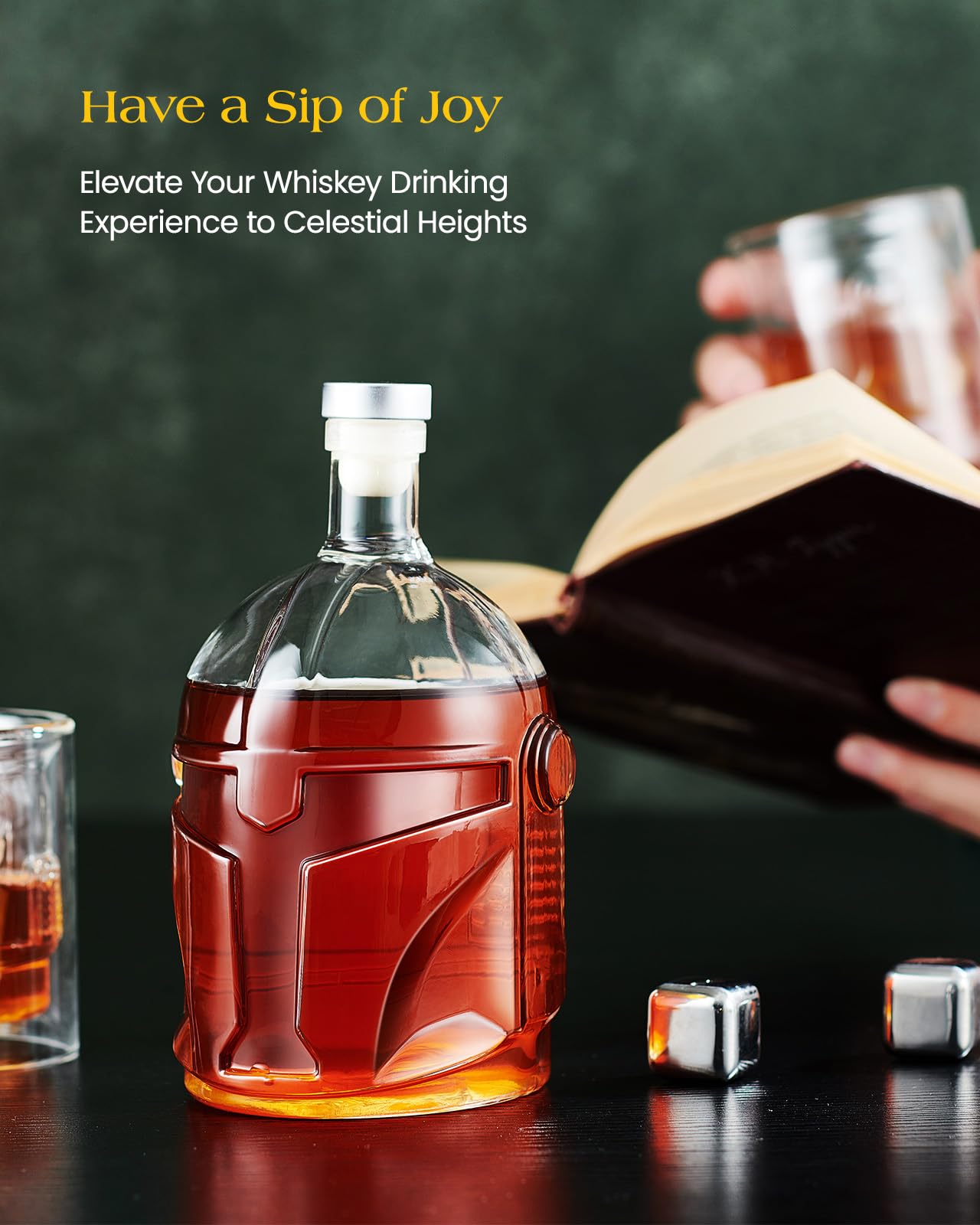 Galaxy Whiskey Decanter Sets with 2 Glasses for Men Dad, Unique Gift for fathers day, Husband, Boyfriend, Brother, Anniversary Memorial Day Birthday Gift Ideas, Cool Drinking Accessories for Home Bar