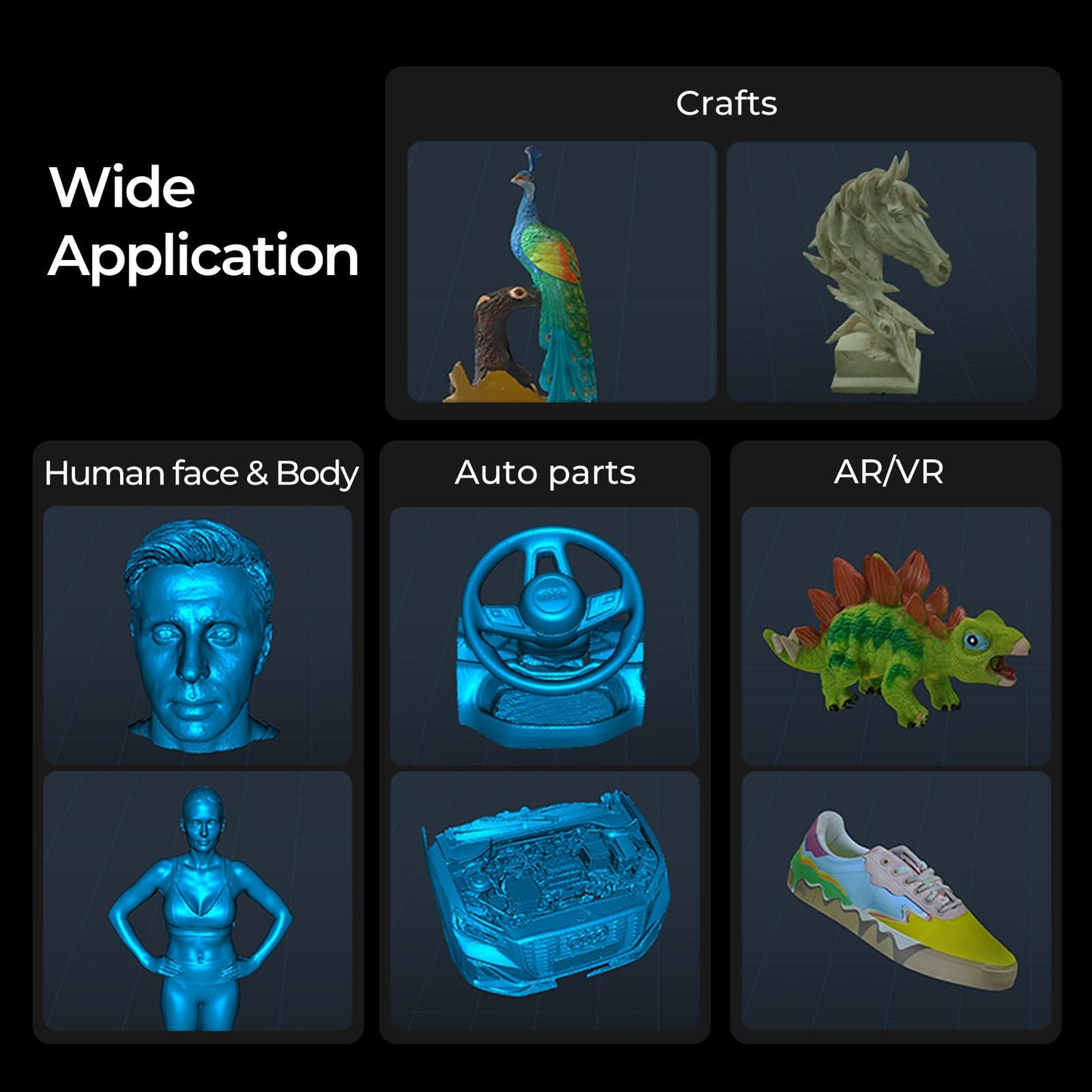 Creality 3D Scanner CR-Scan Ferret Pro for 3D Printing, Upgrade Handheld Scanner with Wireless Scanning Anti-Shake Tracking, Fast Full-Color Scan, 0.1mm Accuracy for iOS/Android Phone PC Win 10/11