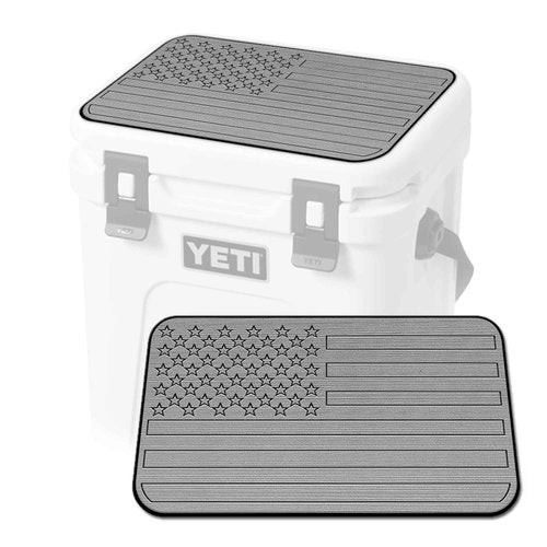 USATuff SeaDek EVA Mat Cooler Pad fits YETI 24 Roadie | Peel & Stick Application | Non Slip Comfort Accessories - US Flag (StormGray-Black)