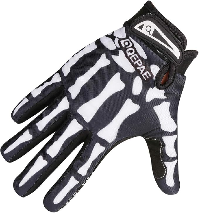 Azarxis Skeleton Gloves Adjustable Lightweight Racing Skull Sports Work Bone Gloves Anti-Slip Breathable for Men & Women M...
