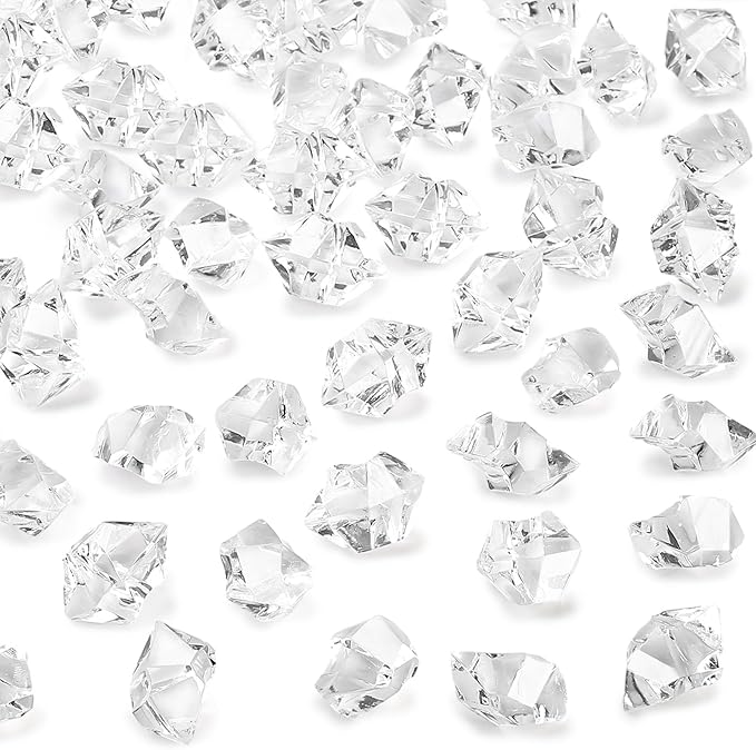 DomeStar Fake Ice, 150PCS Fake Diamonds, Plastic Diamonds Acrylic Rocks Vase Fillers for Centerpieces Wedding Party Table ...