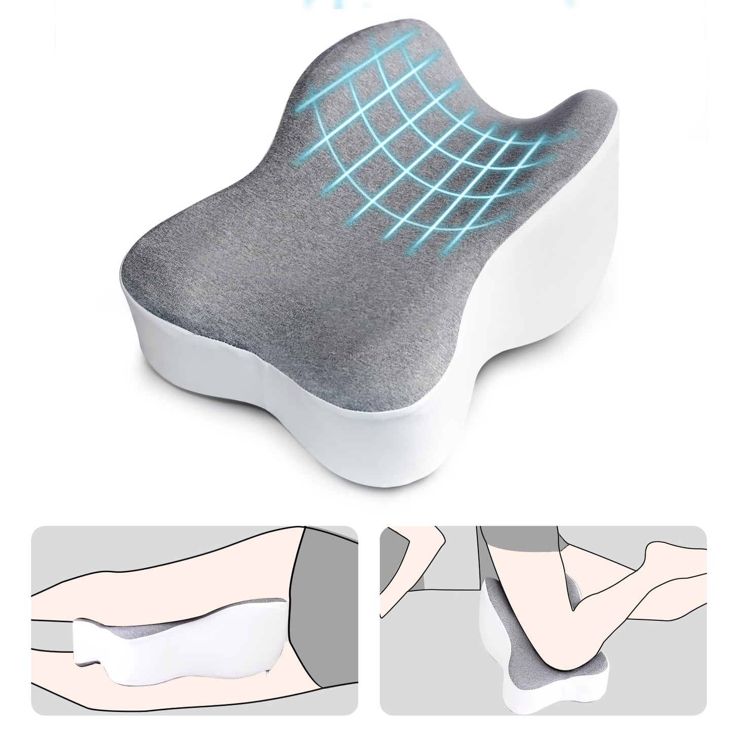 GESTONE Knee Pillow for Side Sleepers,Knee Leg Pillow for Side Sleeping,Back Knee Sciatica Pain Relief Side Sleeping Pillow,Smooth Spine Alignment Pillow