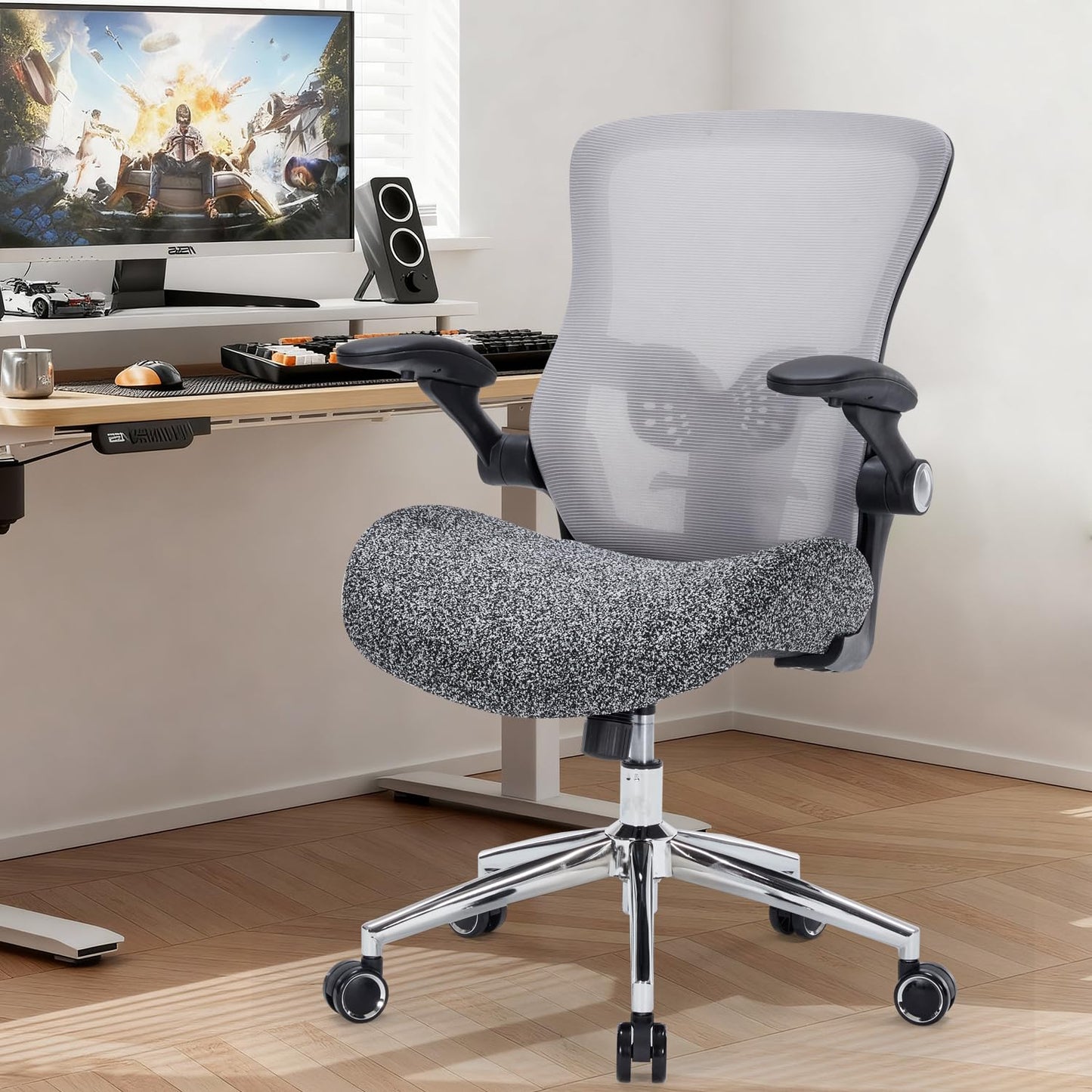 Heavy Duty Office Chair-400lbs, Ergonomic Desk Chair with Wide & Soft 3D Modeling Foam Cushion Home Office Desk Chair with Adjustable Seat Height, Executive Computer Task Chair for Heavy People