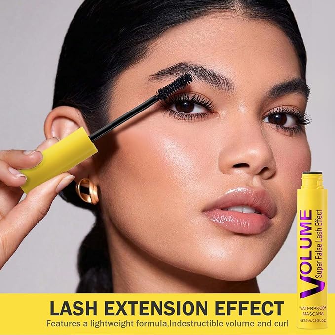 Bubble Mascara,Smudge-Proof,Clump-Proof, Waterproof Formula Creates Thick, Well-Defined Lashes and Enhances The Natural Look, Can be Layered to Boost Curl (2Pcs)