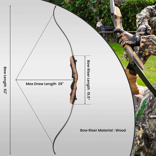 Motion Zeus Archery Takedown Recurve Bow 62 inch for Adults,Beginner,Teenagers and Youth-Right & Left Handed,Archery Set for Outdoor Target Hunting Training Practice(20-65lbs)