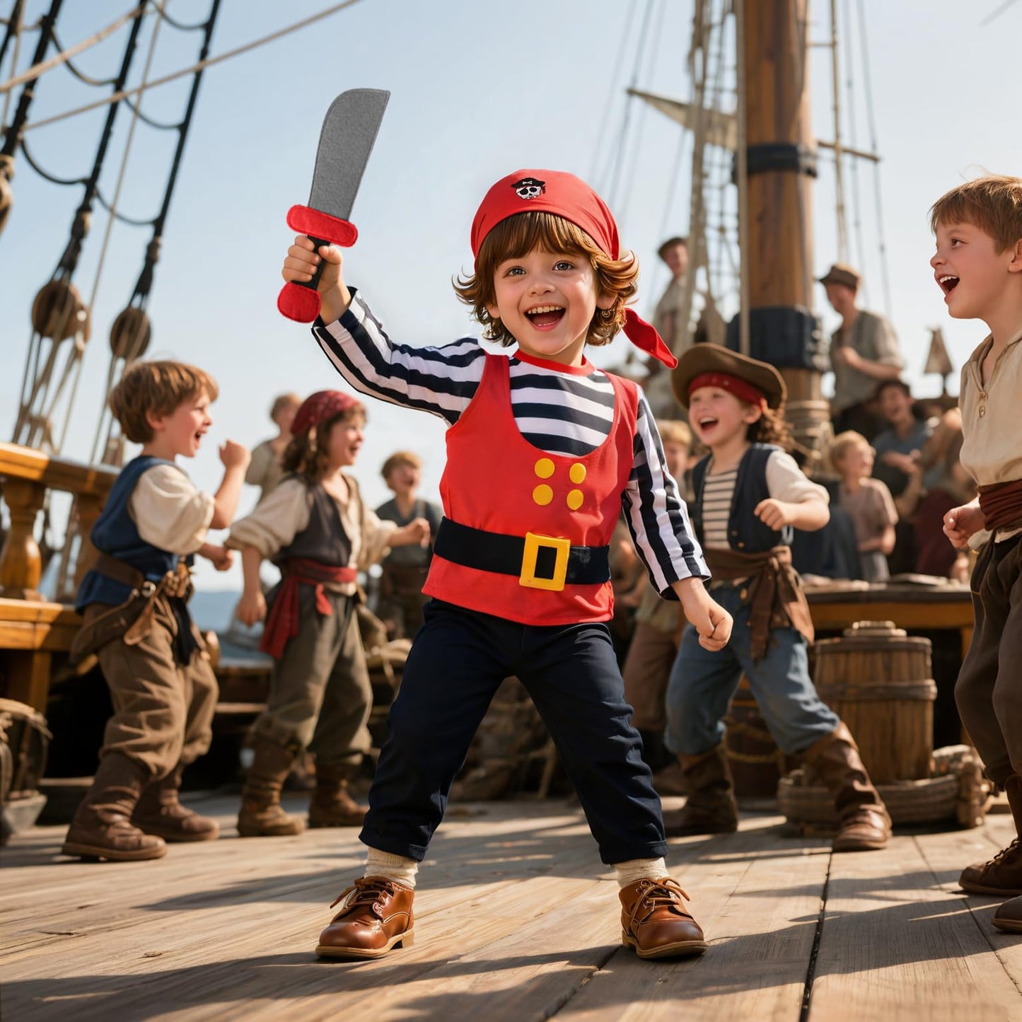 MCJC Baby Pirate Costume Set with Accessories for Toddlers, Cosplay Dress Up Set for Halloween