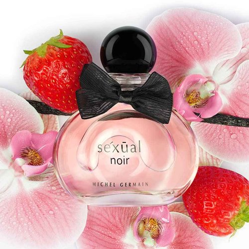Michel Germain Sexual Noir Eau de Parfum Fragrance Spray, Notes of Strawberries, Pink Orchid, Warming Vanilla, Long-Lasting, Warm Floral & Sensual Gift for Her, 1.4 Fl Oz