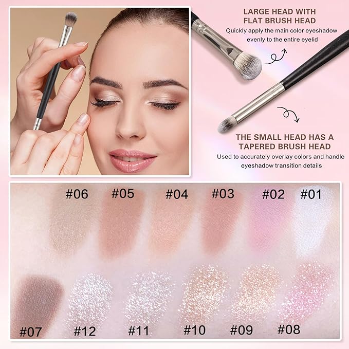 Shimmer Eyeshadow,Glitter Eye Shadow for Older Women,Blushing Lizard Eyeshadow Makeup,Lightweight Blendable Formula,Sombras de Ojos Profesional (12 Slive Glitter)