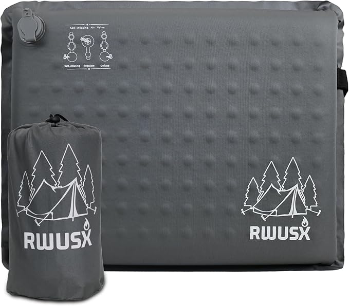 RWUSX Inflatable Stadium Seat Cushion, Portable Self Inflating Outdoor Seat Cushion for Stadium, Airplane, Travel, Camping, Car & Office