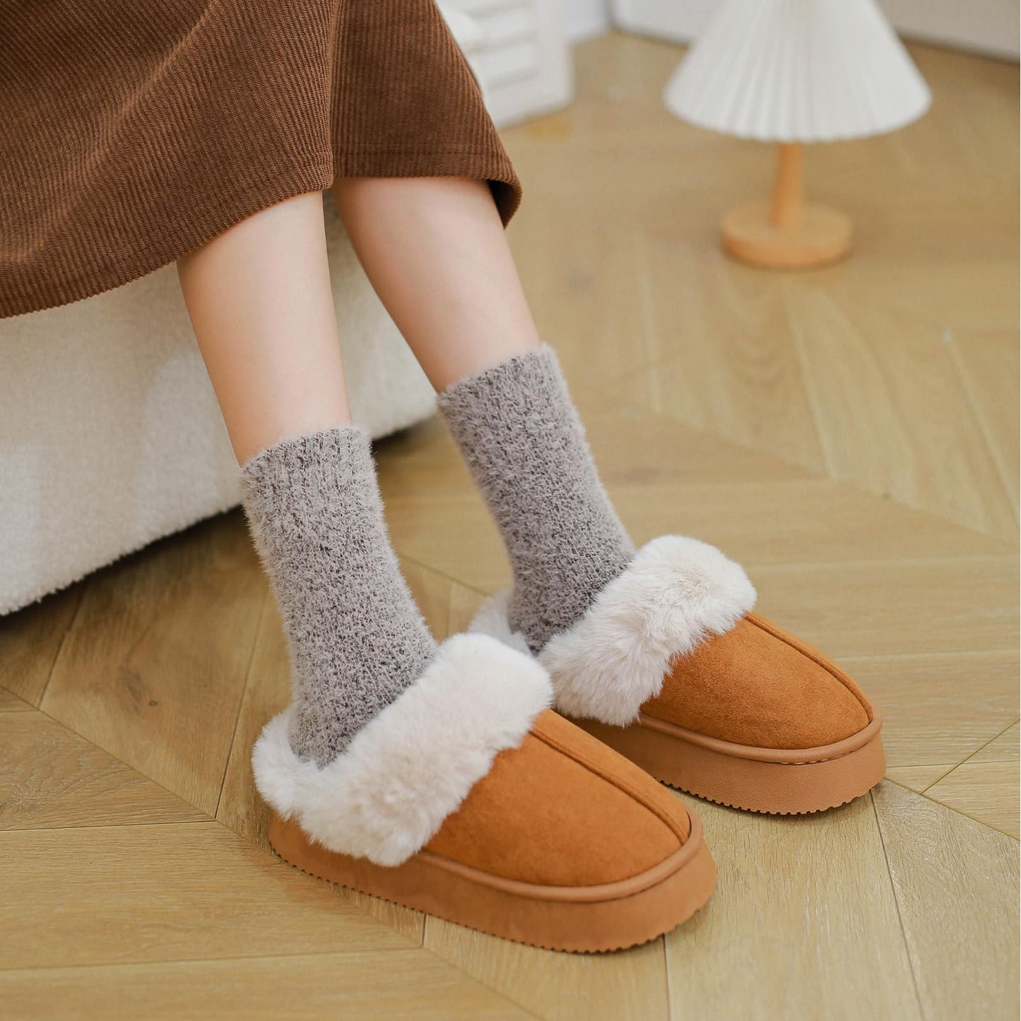 SISOSOCK Fuzzy Cozy Warm Socks for Women-Winter Home Thick Wool Soft Sleeping Socks-Perfect Gifts for Women