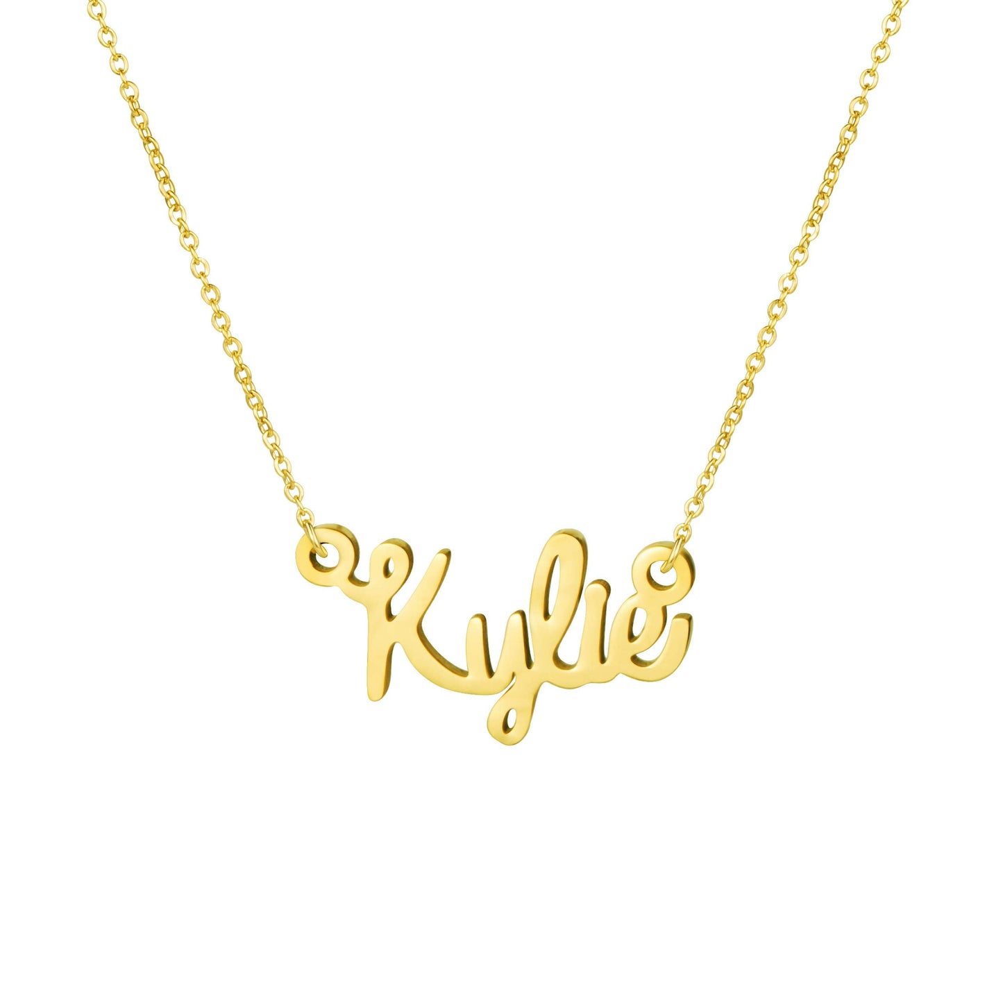 Awegift Name Necklace Big Initial Gold Plated Best Friend Jewelry Women Gift for Her Kylie