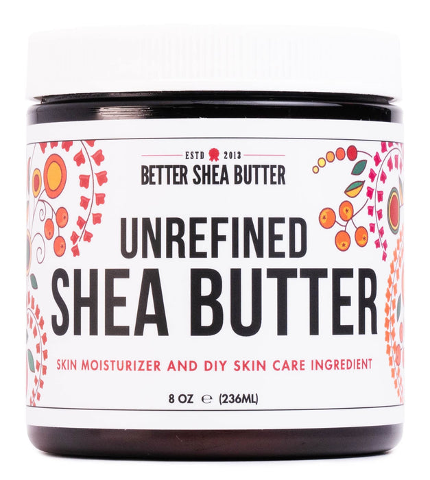 Better Shea Butter Raw Shea Butter - 100% Pure African Unrefined Shea Butter for Hair - Skin Moisturizer for Face, Body and for Soap Making Base and DIY Whipped Lotion, Oil and Lip Balm - 8 oz JarGET 20% OFF STOREWIDE!