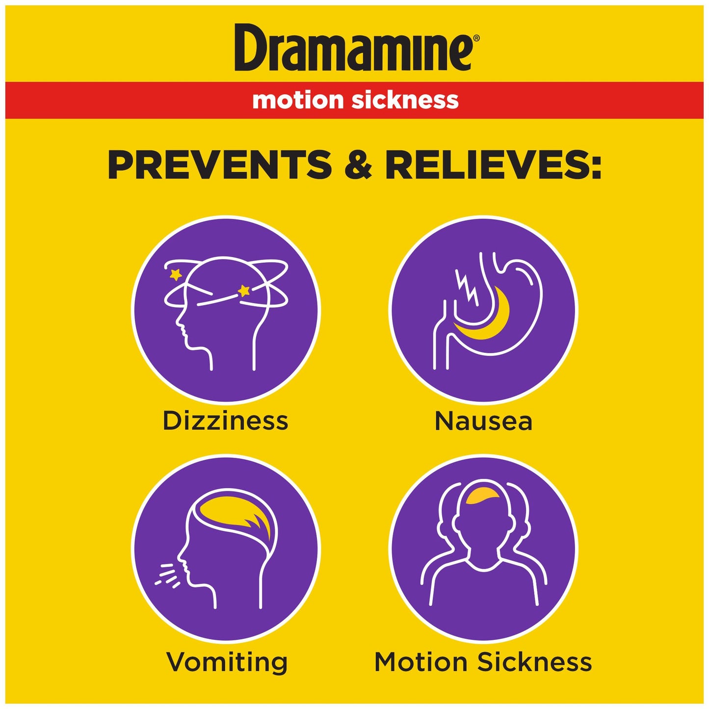Dramamine Motion Sickness Original 12 Count Travel Vial 3 Pack and All Day Less Drowsy Motion Sickness Relief 8 Count Travel Vial 3 Pack