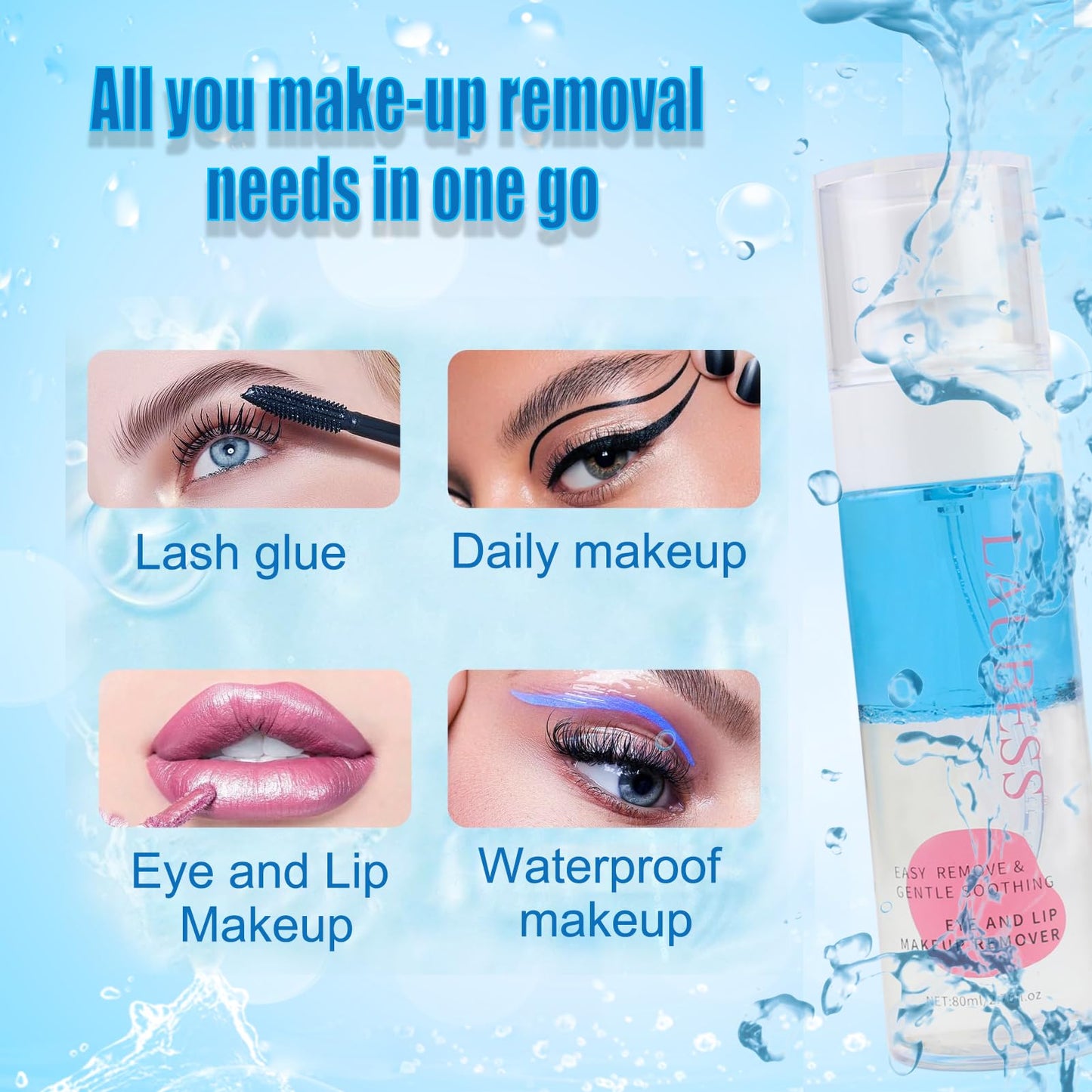 Lash Remover for Lash Extensions 80ml Cluster Lash Glue Remover Individual Lash Extension Remover Lash Cluster Remover Eyelash G