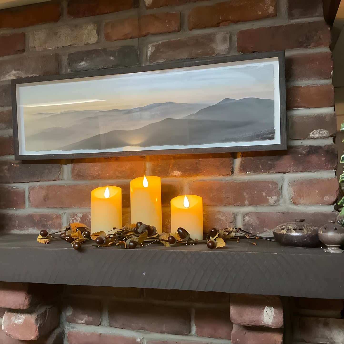 Lezonic Rechargeable Flickering Flameless Candles Battery Operated with Remote and Timer, Pack of 3(D 3'' X H 4''5''6'') Long Lasting Ivory White Real Wax LED USB Pillar Candles