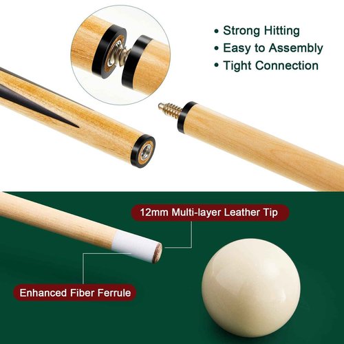 Outus 71pcs Pools Table Accessories Billiards Balls with Triangle Stand Pool Cue Chalks Cue Spot Sticker Brush(Standard Style Balls)