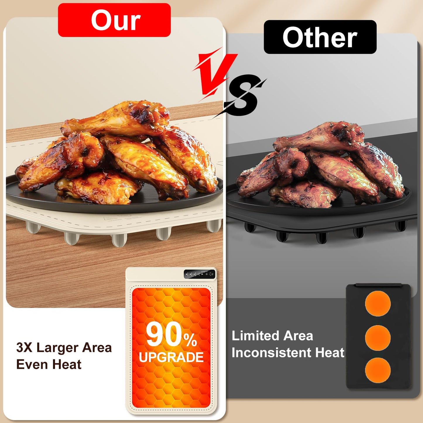 Warming Mat for Food – Electric Warming Tray with 4 Temp Settings & Timer, Portable Rollable Food Warming Mat for Countertop – Ideal Food Warmer for Buffets, Parties, Family Gatherings Use