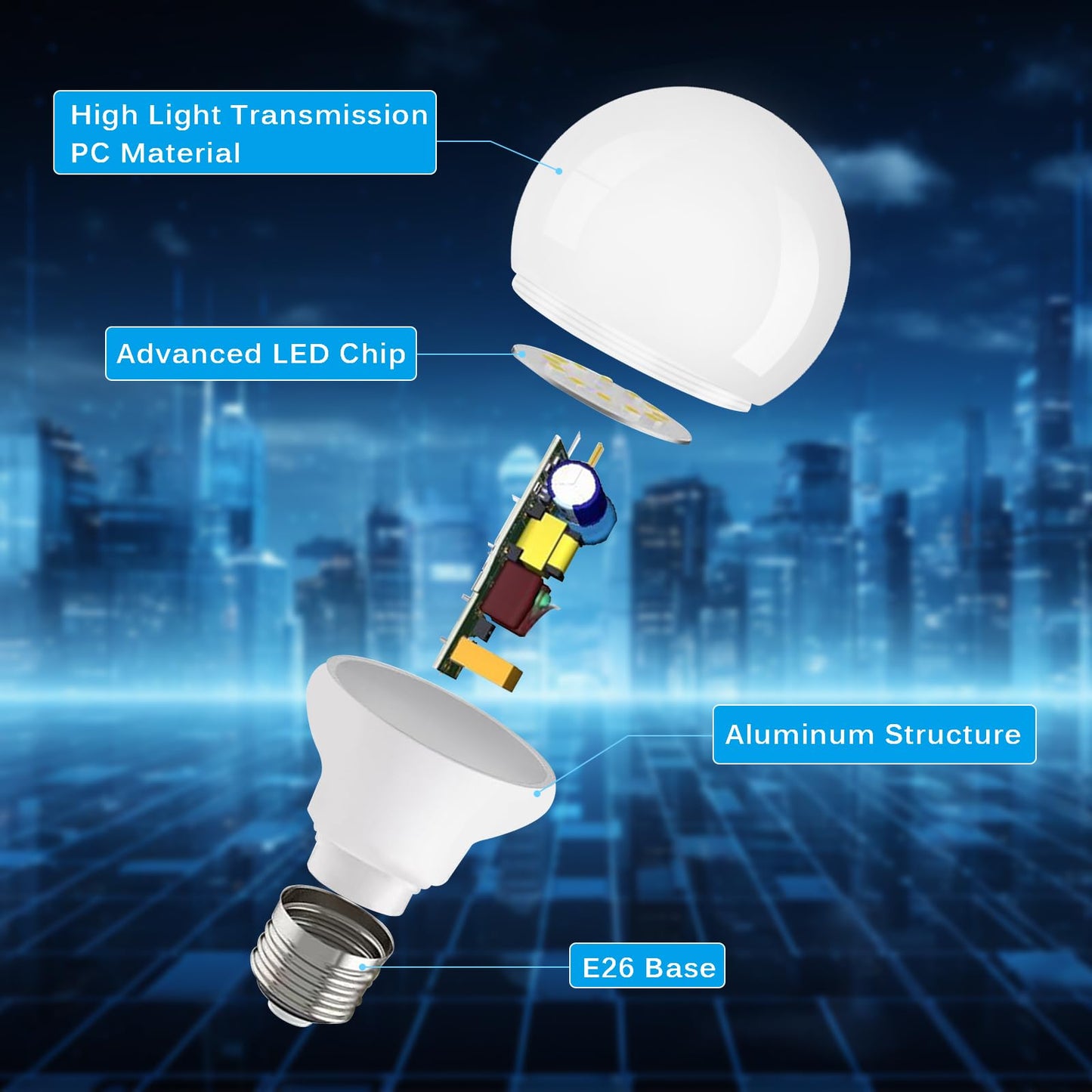 Brtstiun G25 LED Light Bulb, Round Vanity Light Bulbs for Bathroom, 40W LED Equivalent, Daylight White 5000K, Globe Light Bulbs E26 Base, 600LM, Non-Dimmable, 4-Pack