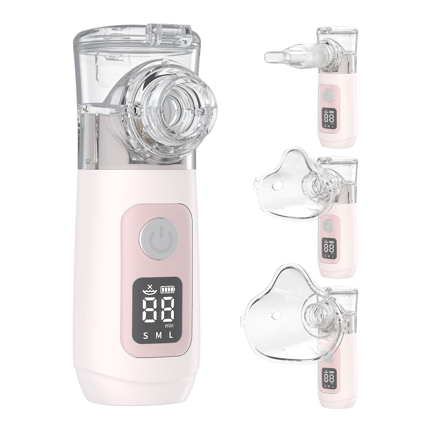Smart Digital Display Portable Nebulizer for Adults and Kids, Portable Nebulizer with Tube, Mouthpiece and Mask - Rechargeable Nebulizer for Travel and Home Use, Take-Along Nebulizer for Kids -04