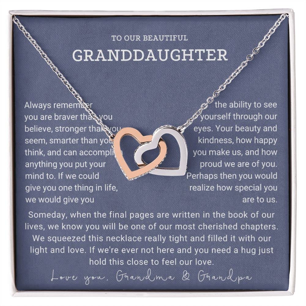 GLAVICY To Our Granddaughter Necklace, Granddaughter Necklace From Grandparents, Granddaughter Gifts From Grandma And Grandpa, Graduation Gift, Surprise Christmas, Happy Birthday Message Card #6