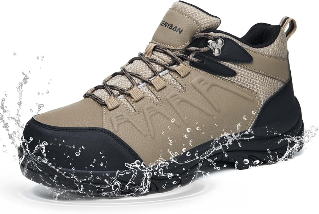 MENYBAN Waterproof Hiking Shoes Men Non-Slip Grip Ankle Support, Fashion Sneakers Tennis Walking Shoes Durable Comfort for...