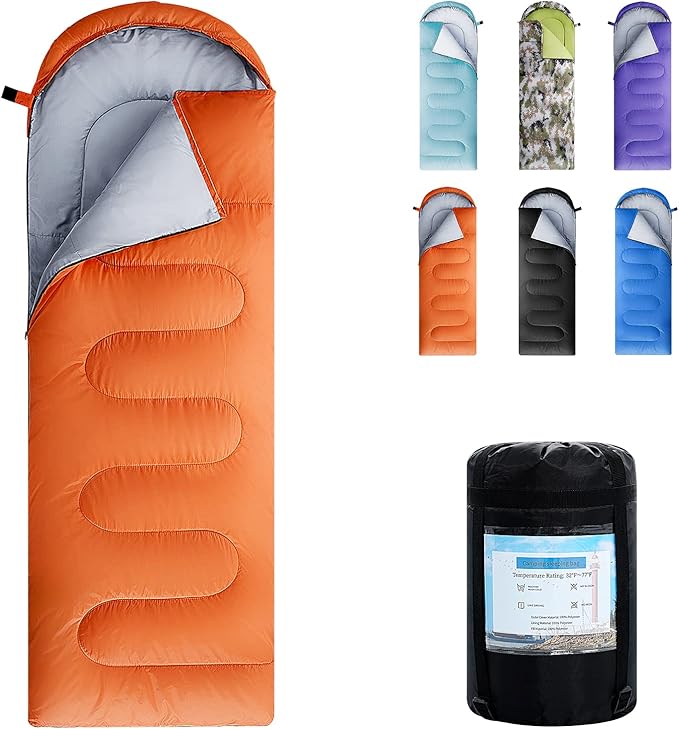 ORTHOMTEX Sleeping Bags for Adults,Kids & Girls-Warm & Cold Weather Lightweight Waterproof Sleeping Bag Backpack with Comp...