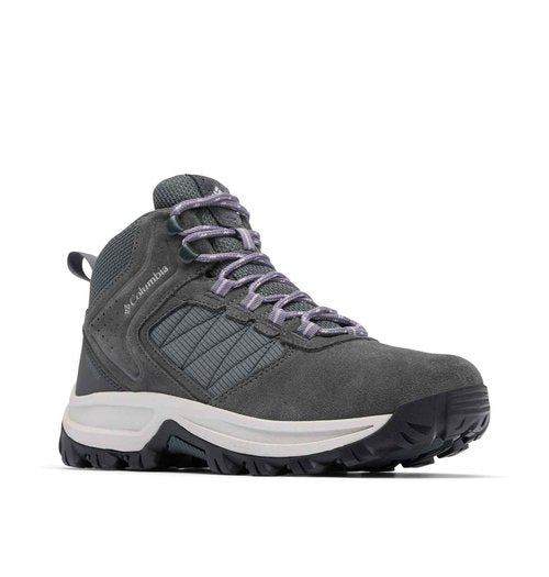 Columbia Womens Transverse Suede Waterproof Hiking Boot, Grill/Granite Purple, 8