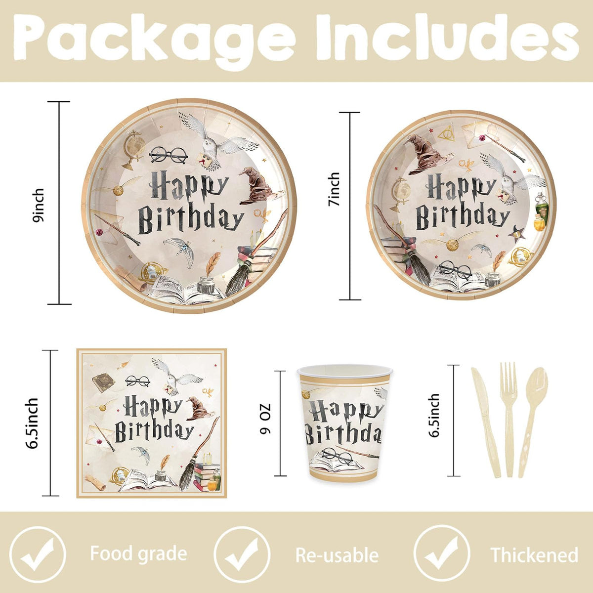 140PCS Birthday Party Paper Plates Napkins Birthday Party Supplies Paper Cups Dessert Plates Kids Boys Birthday Decorations Set for 20 Guests
