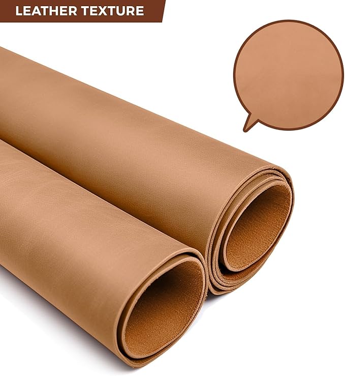 Tooling Leather Full Grain Sheets Genuine Cowhide Leather 1.8mm-2.0mm Thick Square Piece for Sewing Hobby, Crafting Leather Work Beige 12"x12"