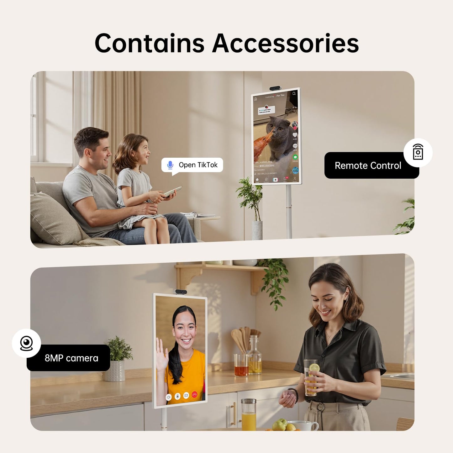 ApoloSign 32 inch FHD Smart Portable TV Gen2, 16G +128G Storage, Android OS, 15000mAh, Rolling TV on Wheels with Rotatable Touch Screen, Built-in Battery, Full Swivel Rotation, Voice Remote