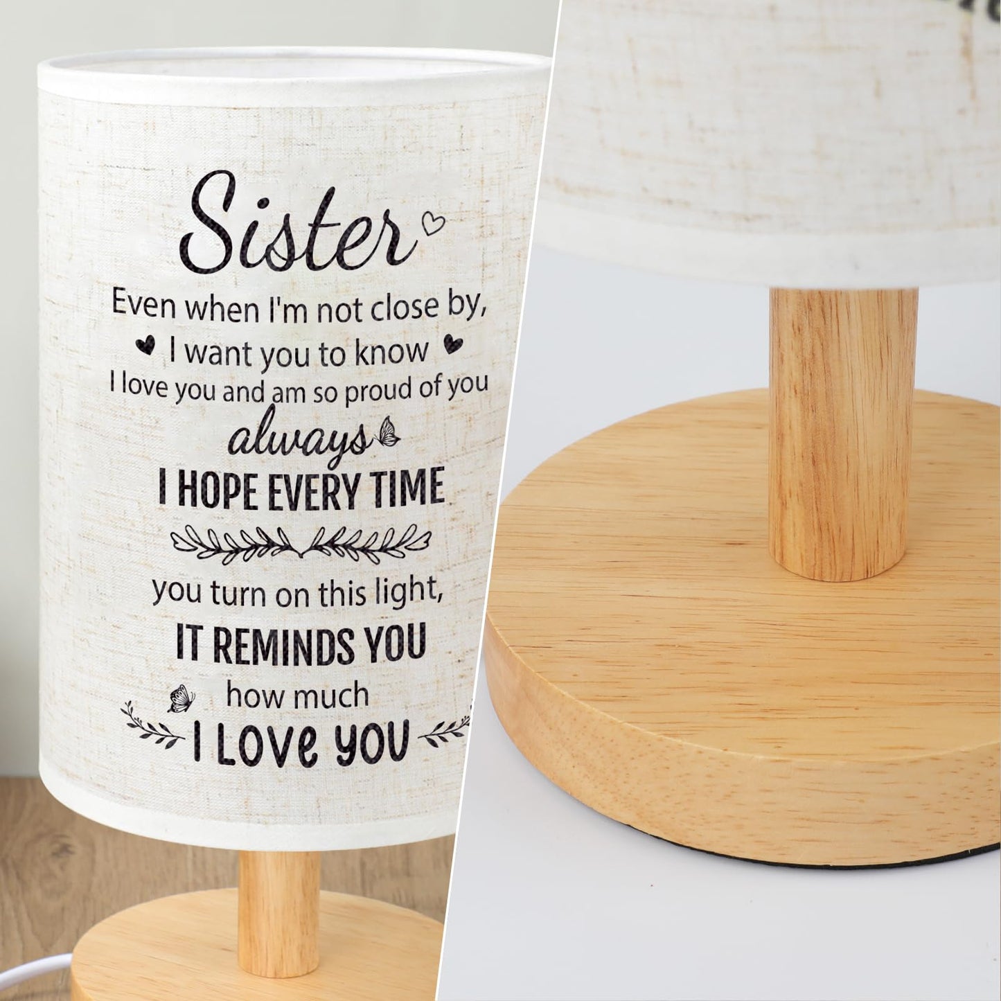 SOUHONEY Birthday Gifts for Sister, Sister Birthday Gifts, Unique Sister Gifts from Sister, Sister Gifts from Sister for Christmas Graduation Valentines Day Mothers Day, Sister Lamp (Sister02)