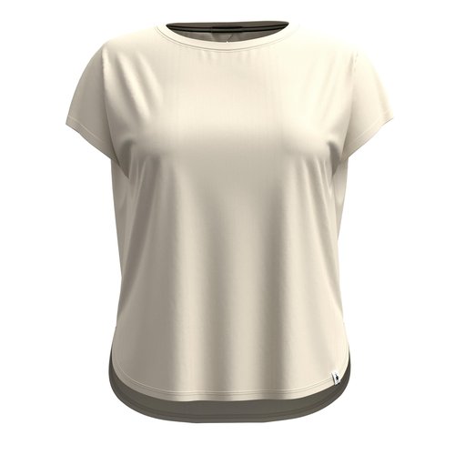Smartwool Women's Short Sleeve Swing Top, Relaxed Merino Wool Cotton Tee for Everyday Wear, Travel, Lounging & Warm-Weather Comfort - Almond - Medium