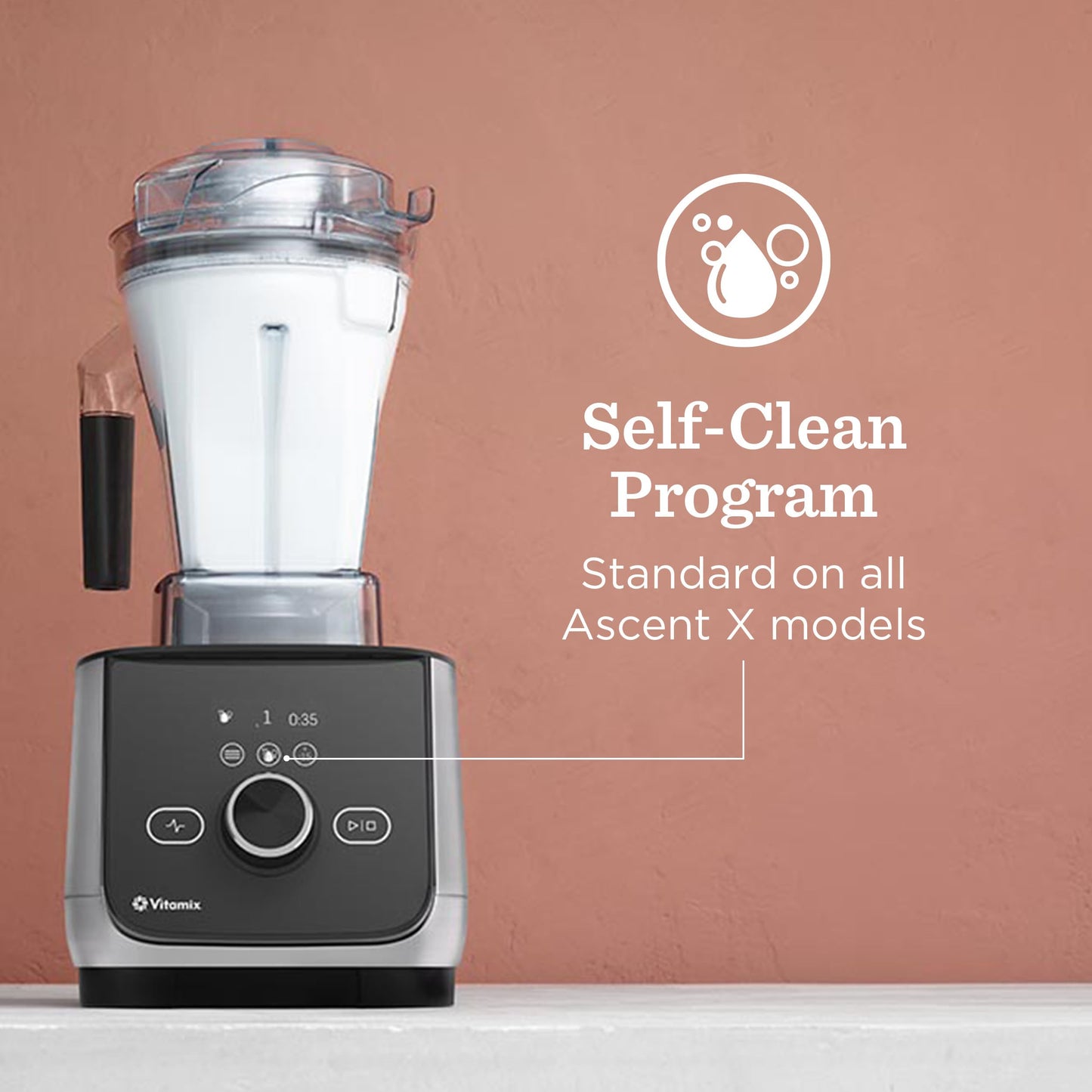 Vitamix Ascent X4 Blender with Five Blending Programs, Self-Cleaning Program, Professional-Grade Blender for Smoothies, Soups and More, Stainless-Steel Blades, 48 Oz Container, Polar White