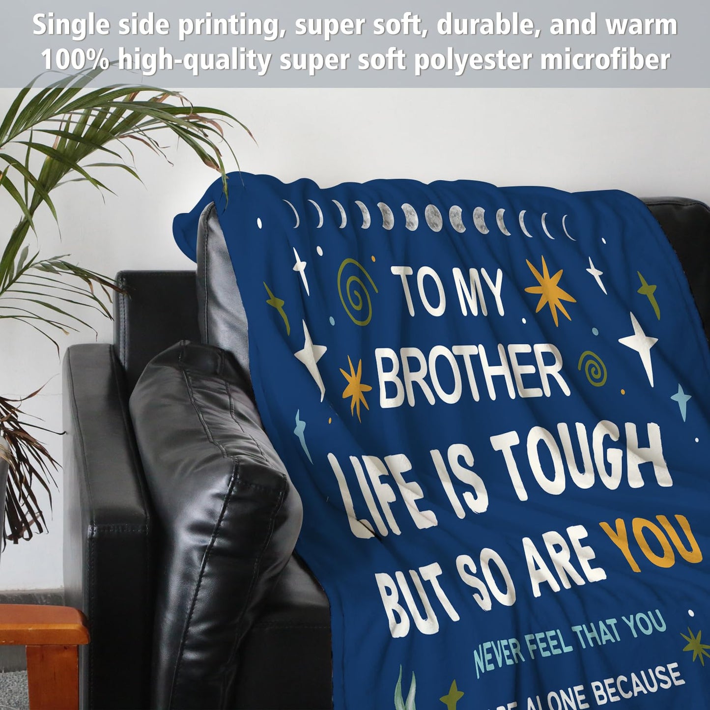 Niyewsor Brother Gifts from Sister, to My Brother Blanket, Birthday Gifts for Brothers Adult, Graduation Gift for Brothers, Soft Flannel Blanket, 60"x50"