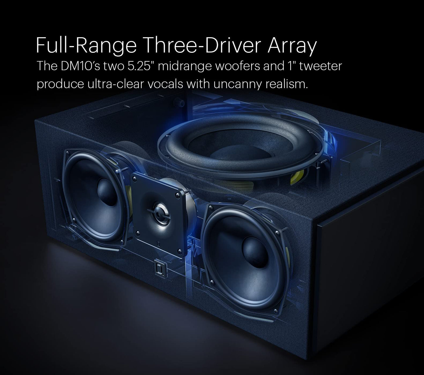 Definitive Technology Dymension DM10 Center Channel Speaker, (2) 5.25" Midrange Woofers, 1" Tweeter, 9" Passive Bass Radiator, for Dymension Series Home & Stereo Speakers, Home Theater Audio, Black