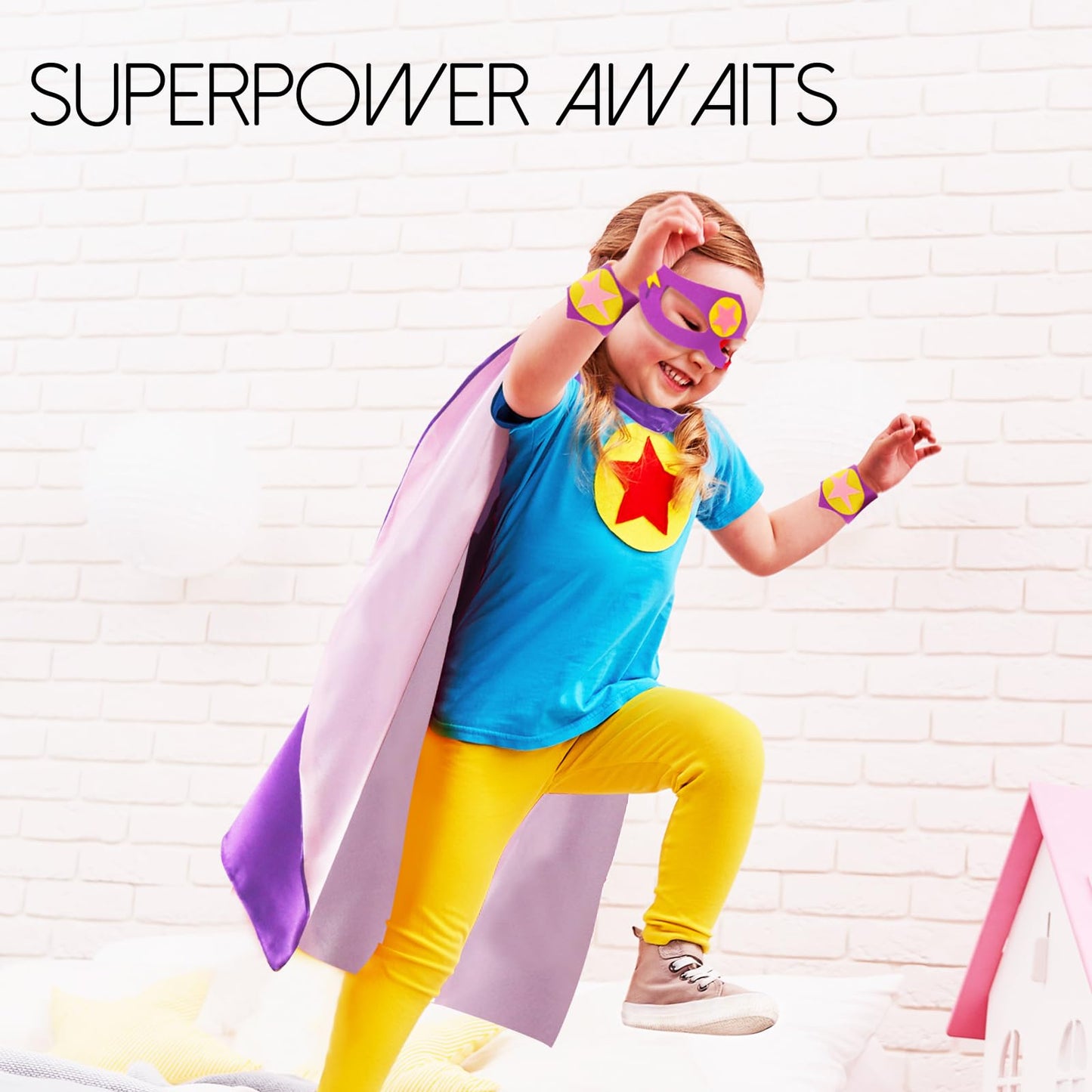 iROLEWIN Kids-Superhero-Cape and Mask for Boys-Girls Super Hero Dress-up Costumes as Children Birthday Party Gifts Favors