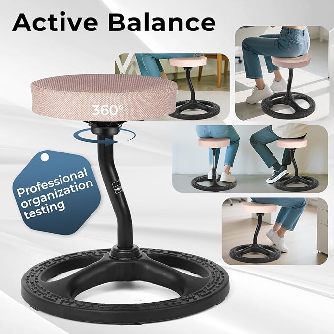 Upaloop ADHD Chair for Kids, Yoga Chairs for Adults, Wobble Stool Active Flexible Seating Desk Chair with Non-Slip Base and Washable Seat Cover for Stability, Balance, Yoga, Office, School, Classroom