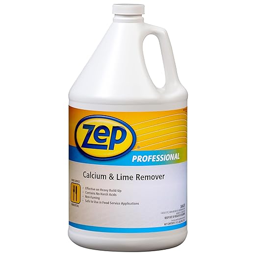 Zep Industrial Calcium and Lime Remover - 128 oz (Case of 4) 1041491 - Pro Grade Formula Safe on Stainless Steel, Aluminum, Glass, Plastic and Ceramic Surfaces