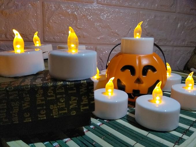 YIWER Tea Lights LED Tea Light Candles 200 Hours Pack of 100 Realistic Flickering Bulb Battery Operated Tea Lights for Seasonal Festival Celebration Electric Fake Candle in Warm Yellow(2 * 50)