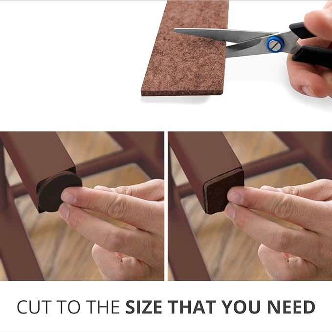 X-Protector Felt Furniture Pads - 20 PCS 6 x 1/2" - Premium Felt Strips with Adhesive Backing - Rectangular Furniture Pads for Hardwood Floors - Cut Furniture Felt Pads to Size You Need! (Brown)