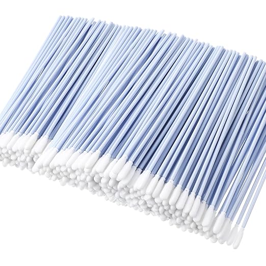 Chinco 200 Pieces Foam Swab Sponge Swab Foam Tips Sponge Stick for Inkjet Printer Print Head Camera Optical Lens Optical Equipment (Light Haze Blue,6.42 Inch)
