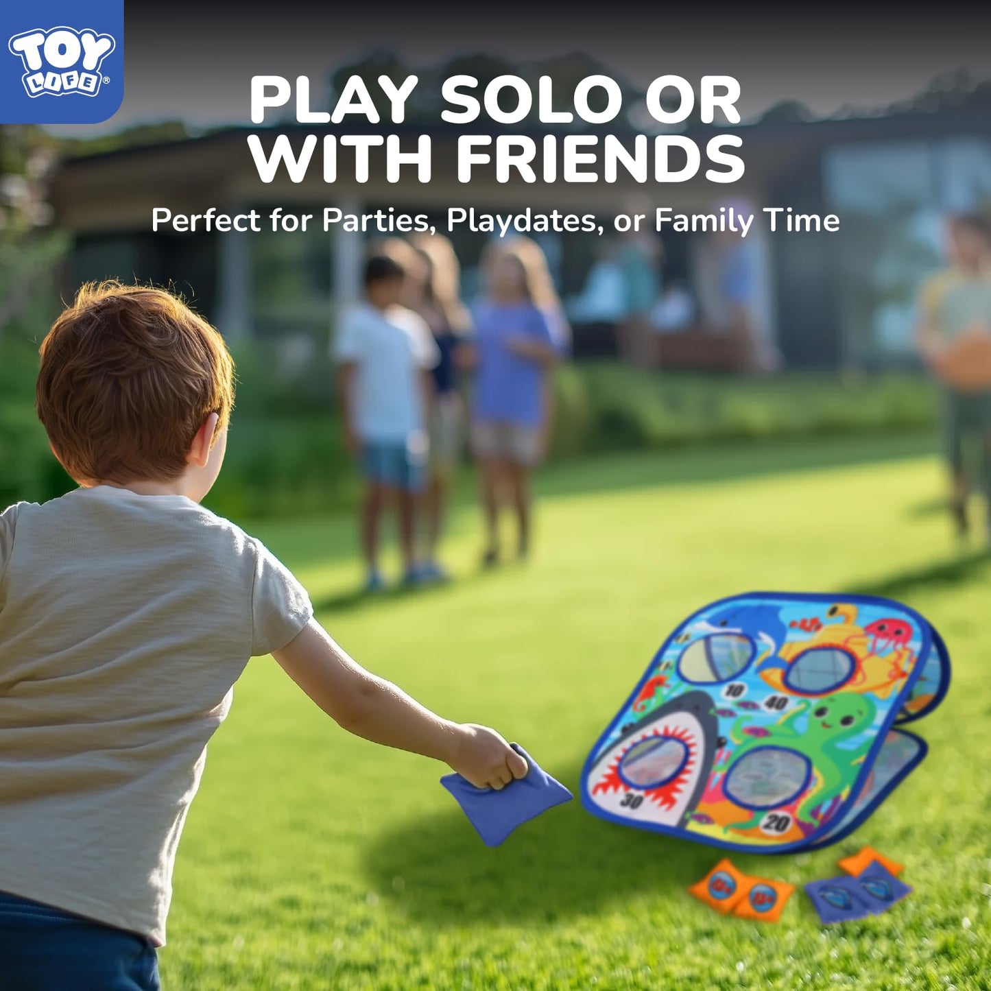 TOY Life Toddler Outdoor Toys for Kids Ages 4-8, Bean Bag Toss, Outside Yard Games for Kids Cornhole, Indoor Lawn Backyard Games Birthday Family Party Toddler Game, Gift for Boys 3 4 5 6 7