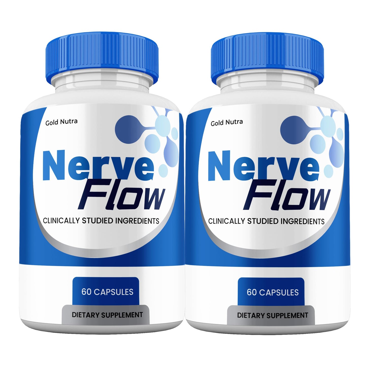 Nerve Flow Supplement Pills, NerveFlow All Natural Nerve and Cognitive Supplement Pills, 2 Month Supply (2 Pack)