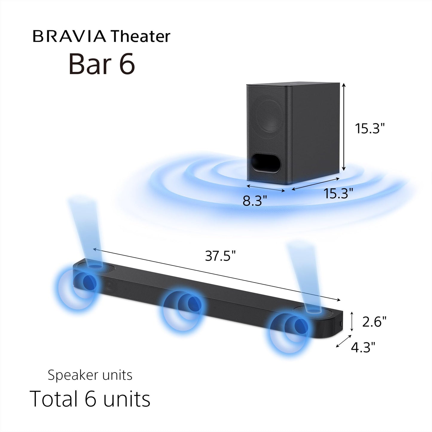 Sony 85" Mini LED 4K BRAVIA 7 TV (K-85XR70) & BRAVIA Theater Bar 6 3.1.2ch Sound Bar with Wireless Subwoofer Bundle