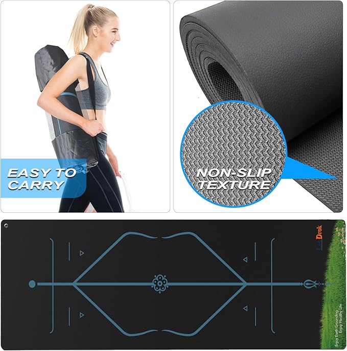 LekDrok Grounding Yoga Mat, 72x24inch, Earthing Sleep Pad for Physical Therapy, Exercise & Workout Non Slip Mat, Reduce Anxiety and Improve Sleep