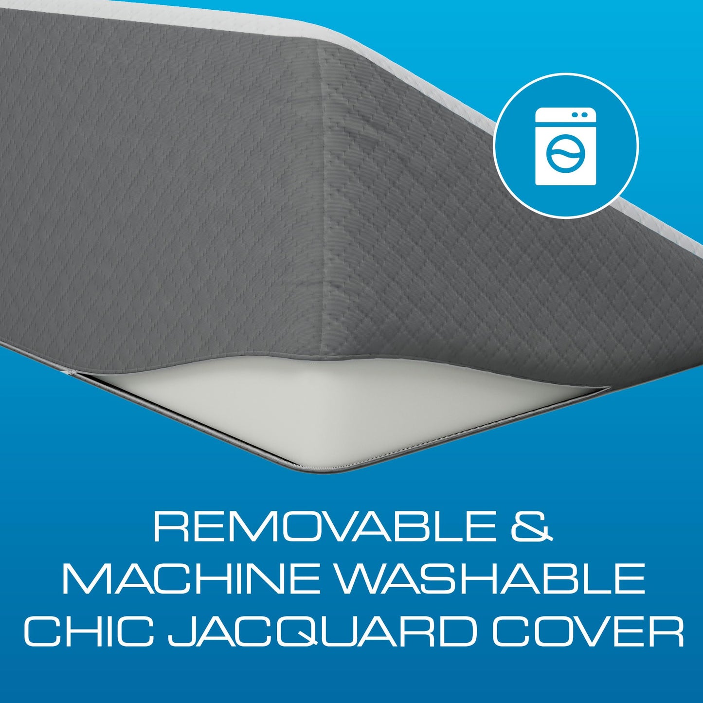 Kölbs Bed Wedge Pillow for Sleep Apnea, Sleeping Comfort, Relaxing, Acid Reflux, Heartburn and Back Pain Relief. Cushion for Sitting Up in Bed. Memory Foam Top, Chic Jacquard Washable Cover.