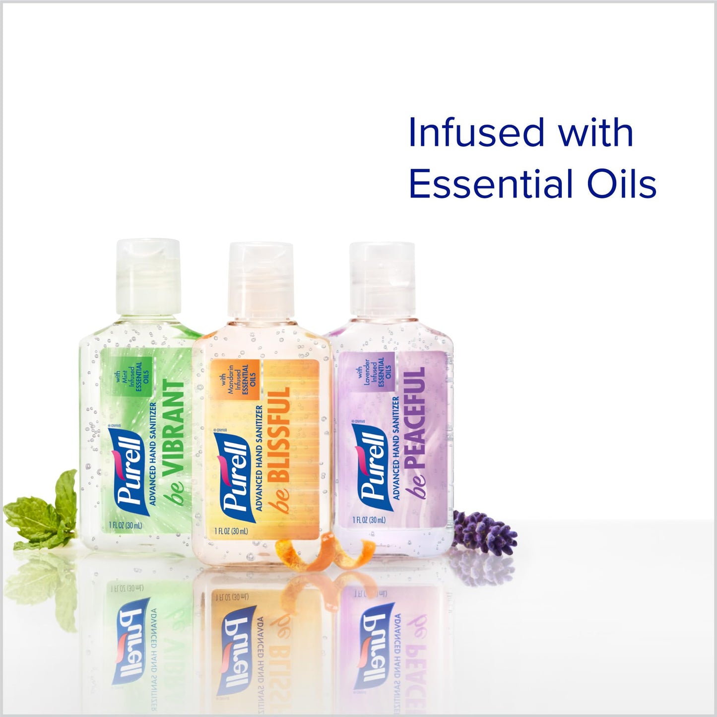 PURELL Advanced Hand Sanitizer Gel Infused with Essential Oils, Scented Variety Pack, 1 fl oz Travel Size Flip Cap Bottles (Box of 12 Bottles)- 3901-24-CMRMETRY