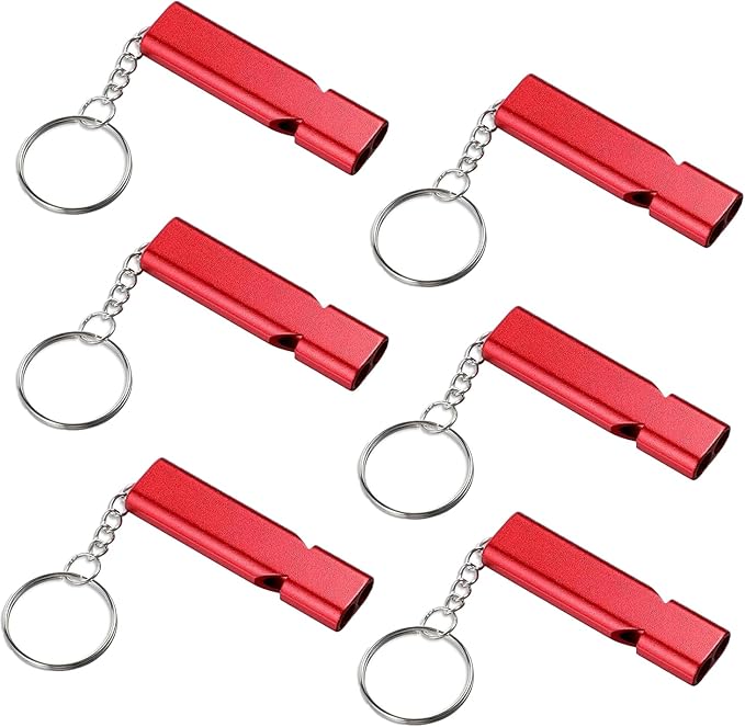 Premium Extra Loud Whistles for Camping Hiking Hunting Outdoors Sports and Emergency Situations, Sturdy but Light Aluminiu...