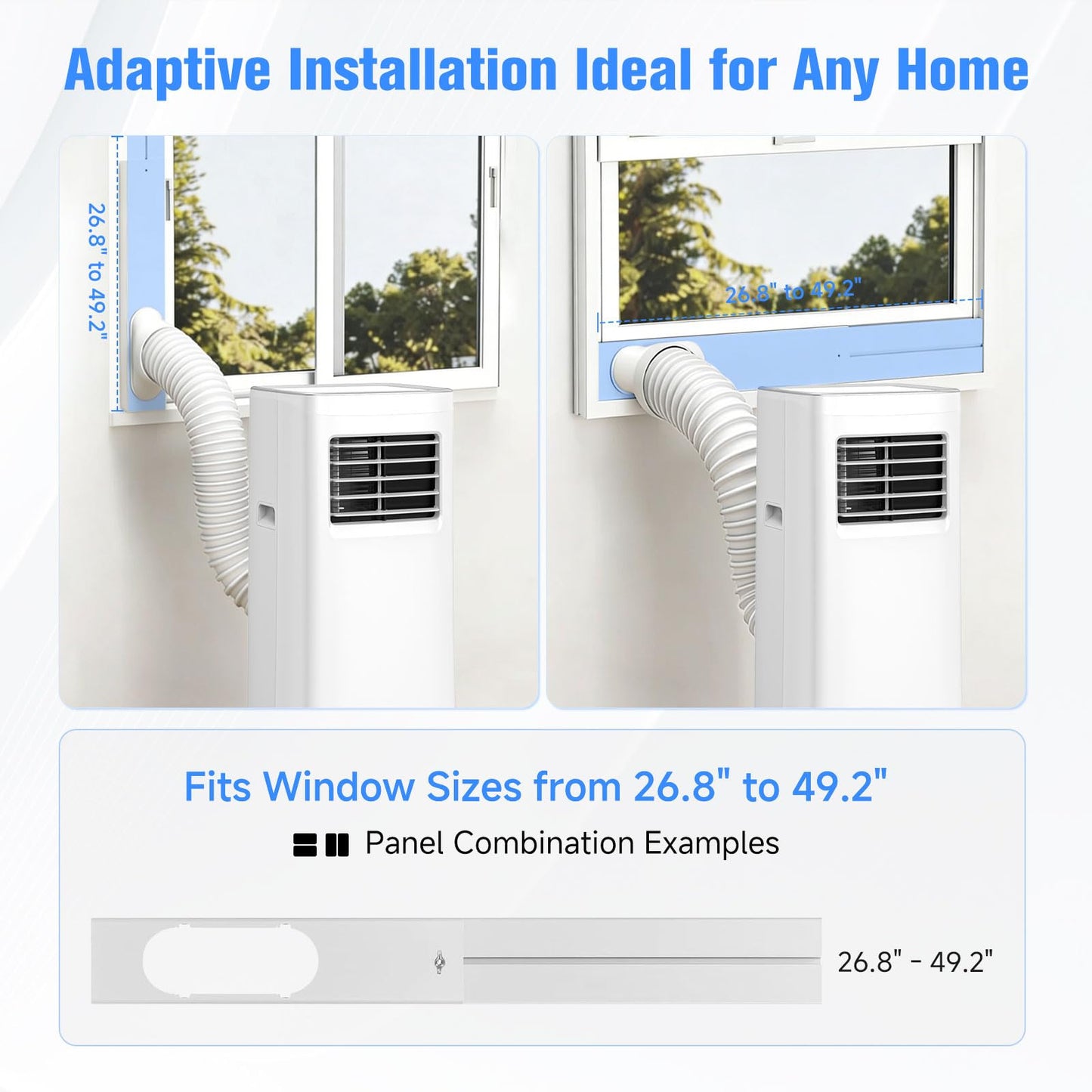 Portable Air Conditioners, 3-in-1 8500 BTU Cooling Unit with Fan & Dehumidifier for Room, Quiet Operation, Cools up to 450 sq.ft, Complete Window Installation Kit for Home Office